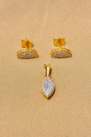 22 KT Gold Designer Diamond Pendant Set (D69)