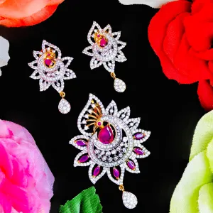 American Diamond Pendant Set (Design 10)