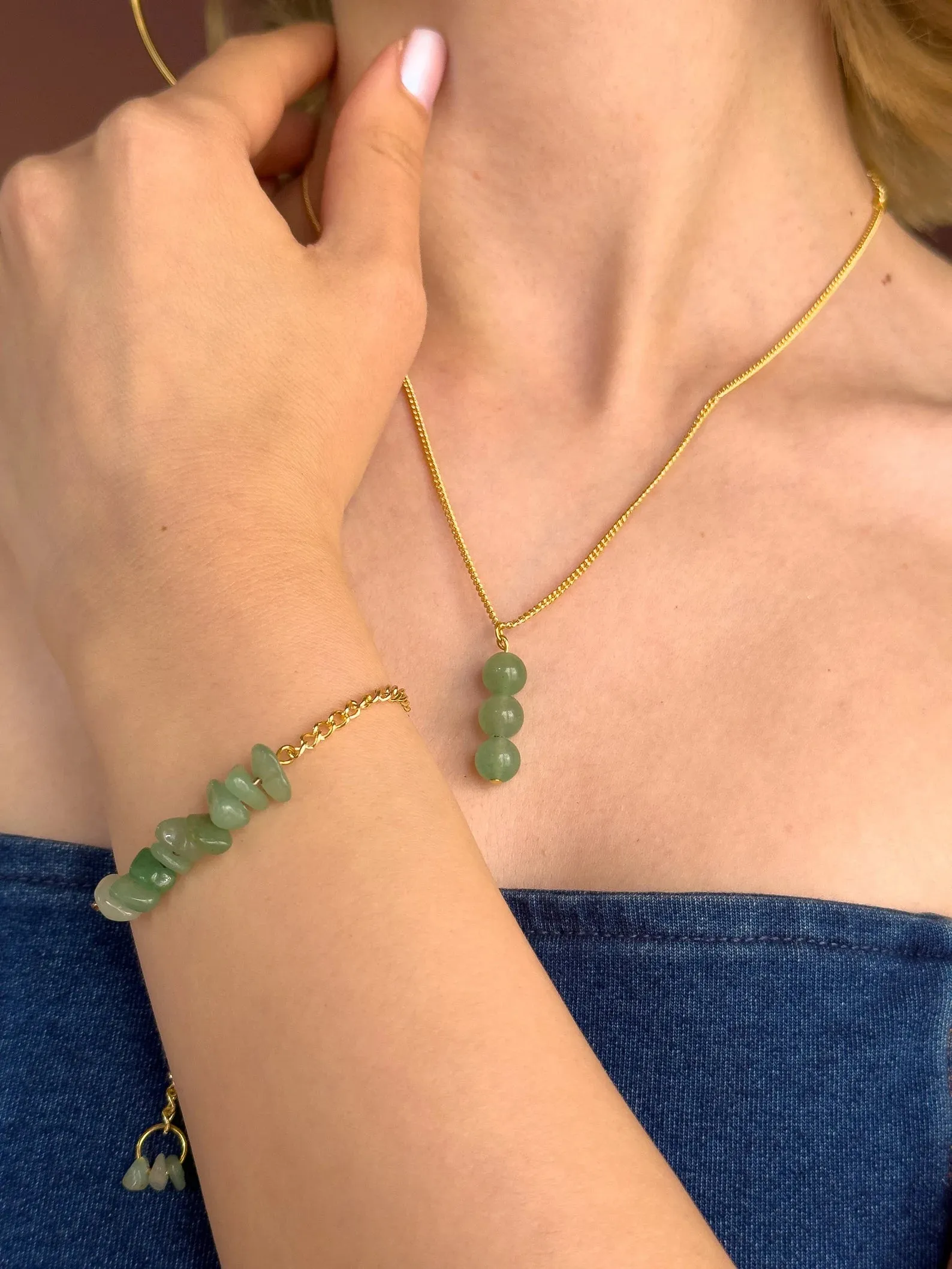 Aventurine Dangling Necklace