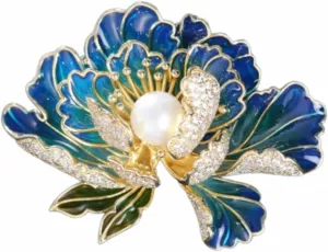 Blossoming Flower Pin Chinese Traditional Style Peony Flower Brooch Elegant Temperament China Style Coat Hanfu Qipao Accessories