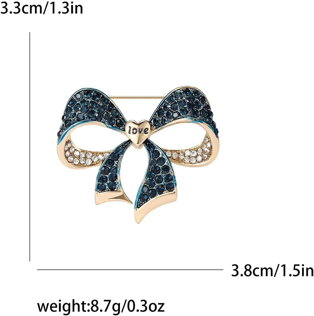 Bow Pins Brooches for Women Sparkling Rhinestone Bow Brooches Vintage Bow Enamel Drip Oil Brooches Pearl Bow Brooches Prom Jewelry Christmas Jewelry Accessories