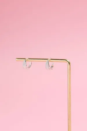 Chunky Opal Sterling Silver Huggie Earring