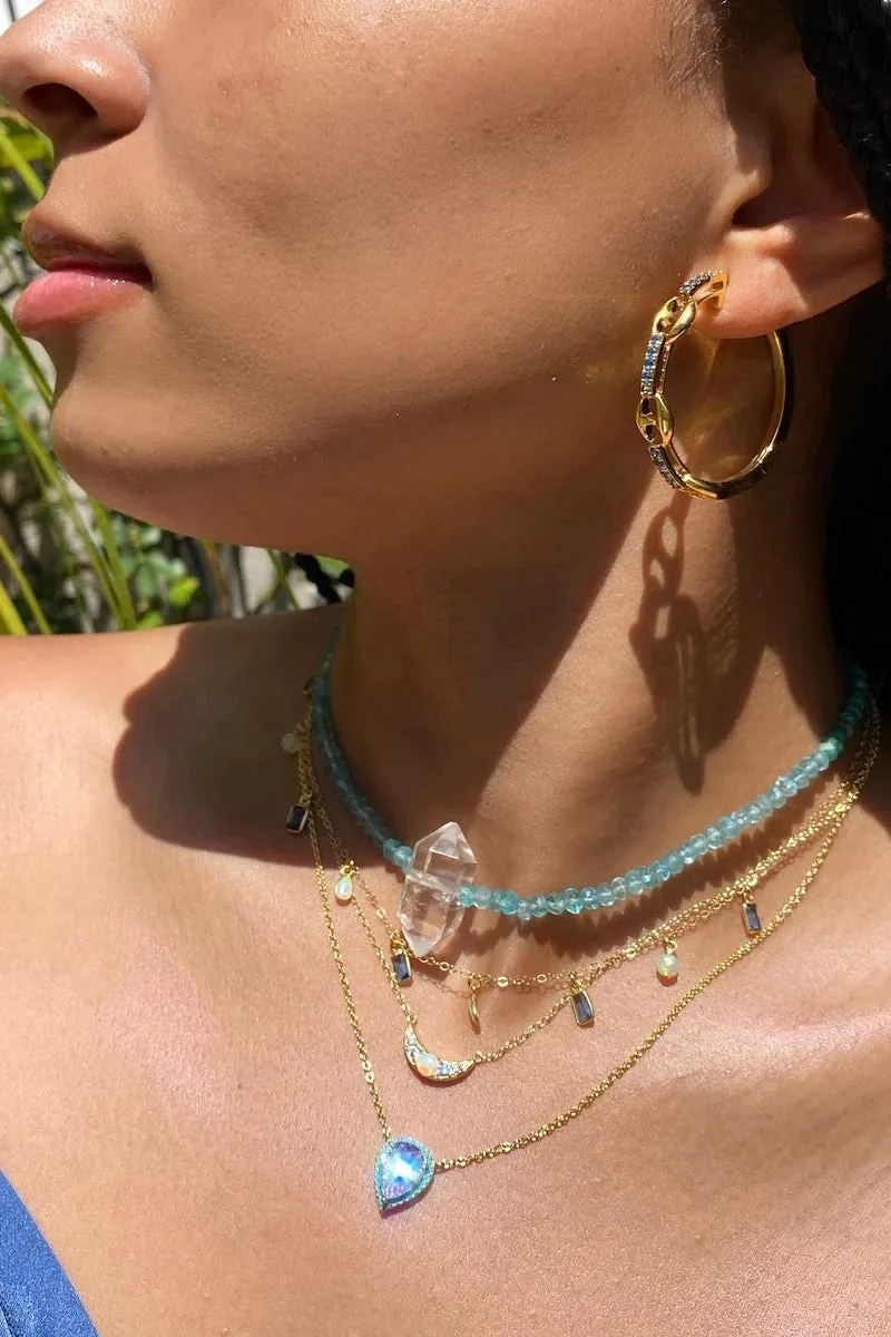 CINDERELLA NECKLACE IN OPAL/BLUE