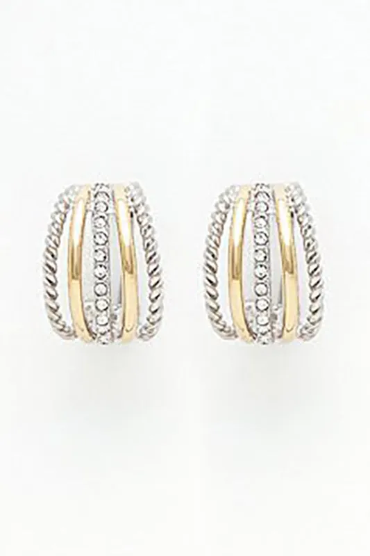 Come On Over Two Tone Cuff Earrings