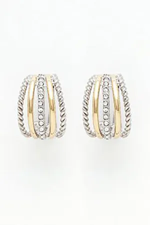 Come On Over Two Tone Cuff Earrings