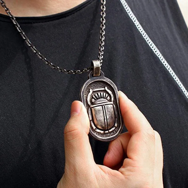 Egyptian style Beetle brass pendant