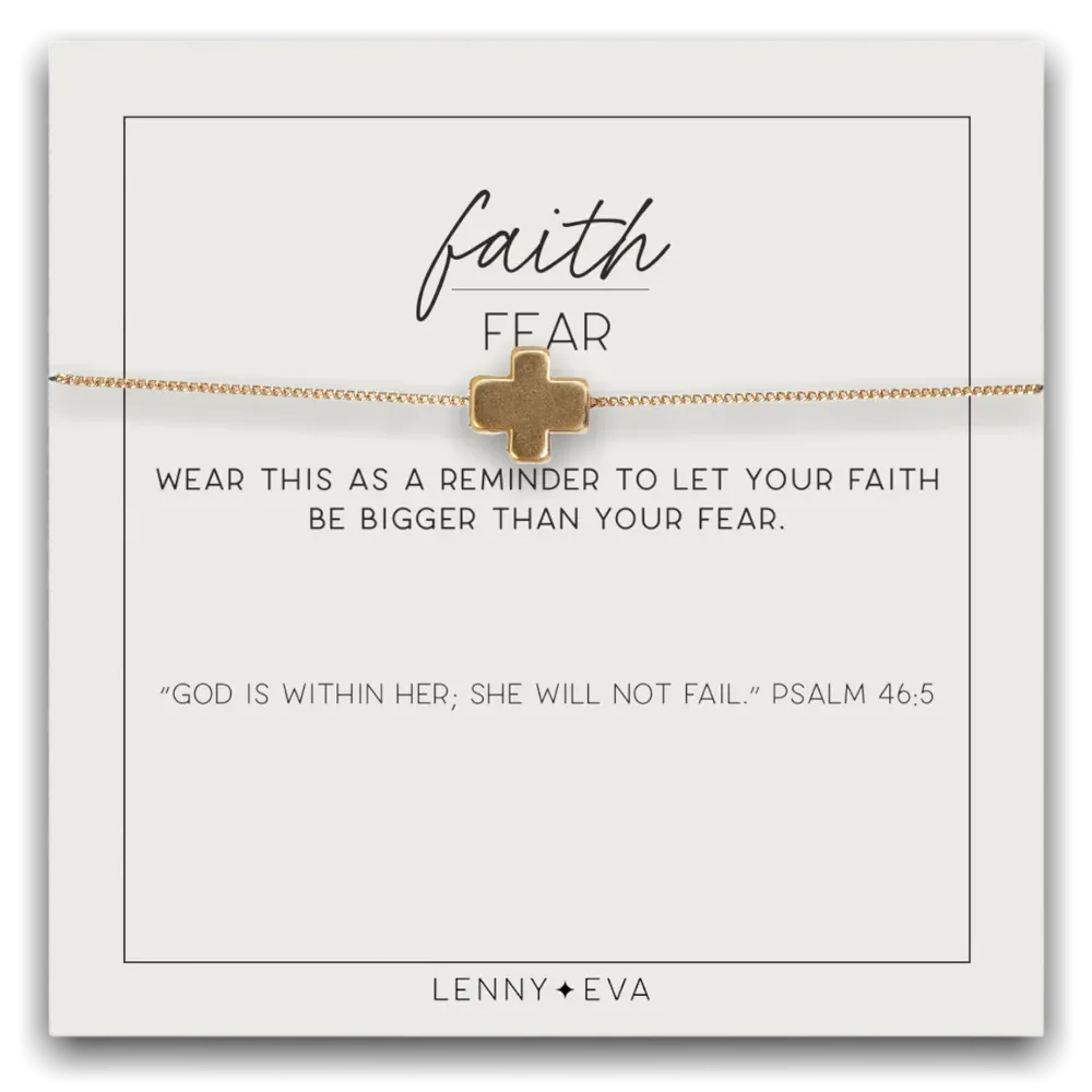 faith over fear cross necklace