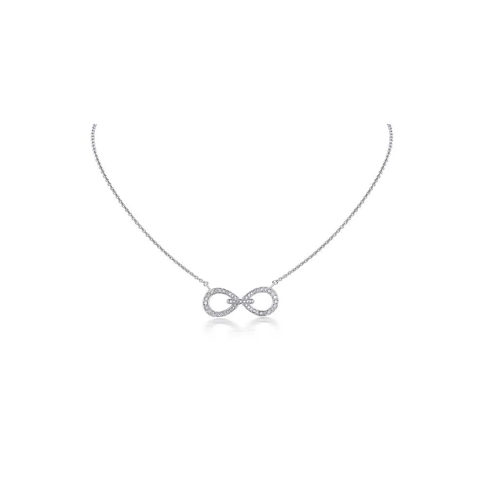 Kaj Fine Jewellery Infinity Diamond Chain Pendant in 14KT White Gold
