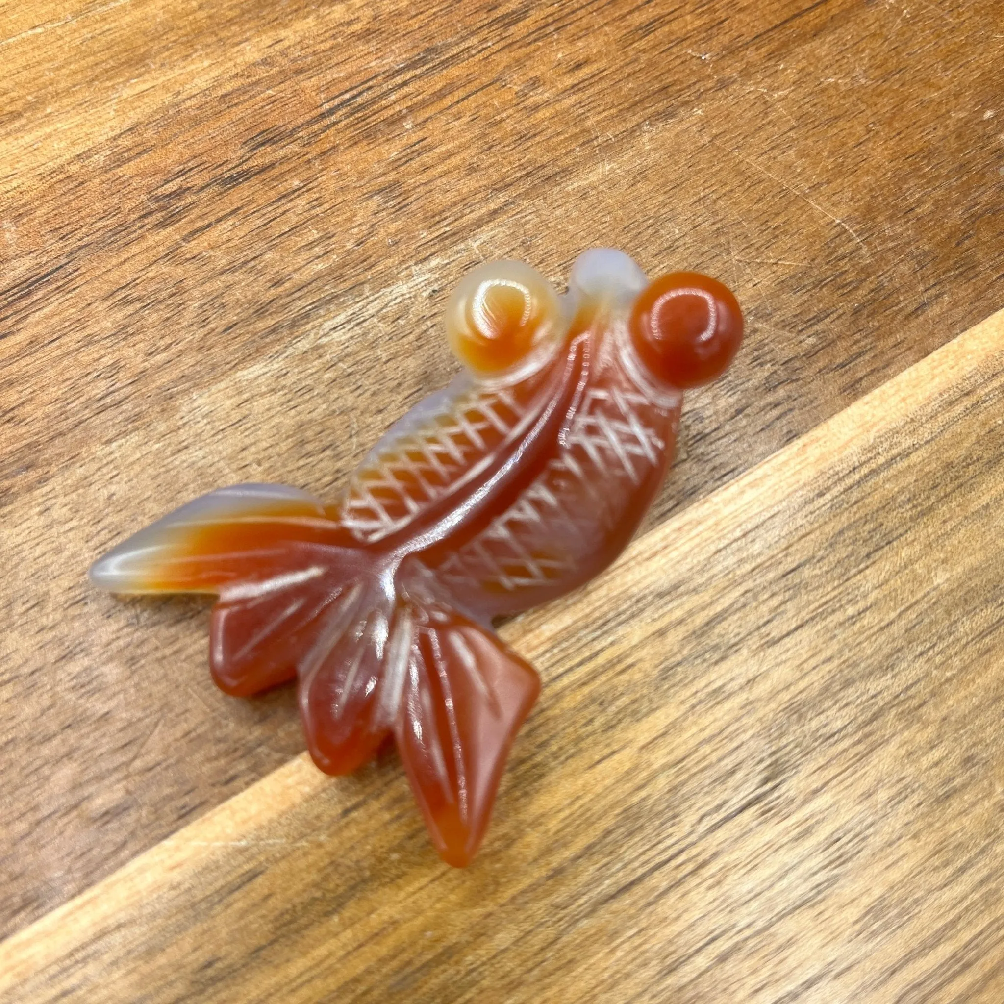 Large Carnelian Koi Fish Pendant