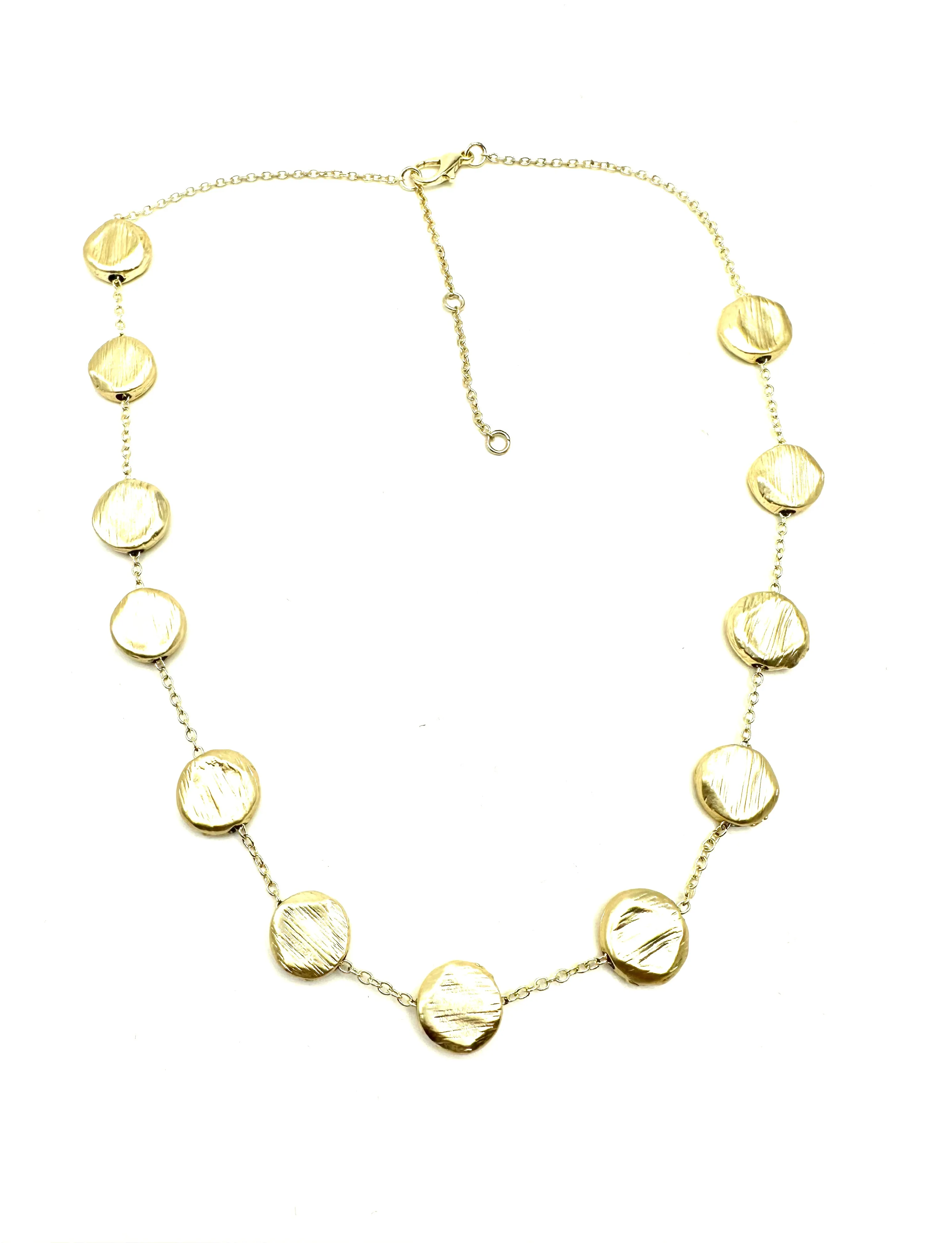 Marco B Short Brushed Disc Necklace