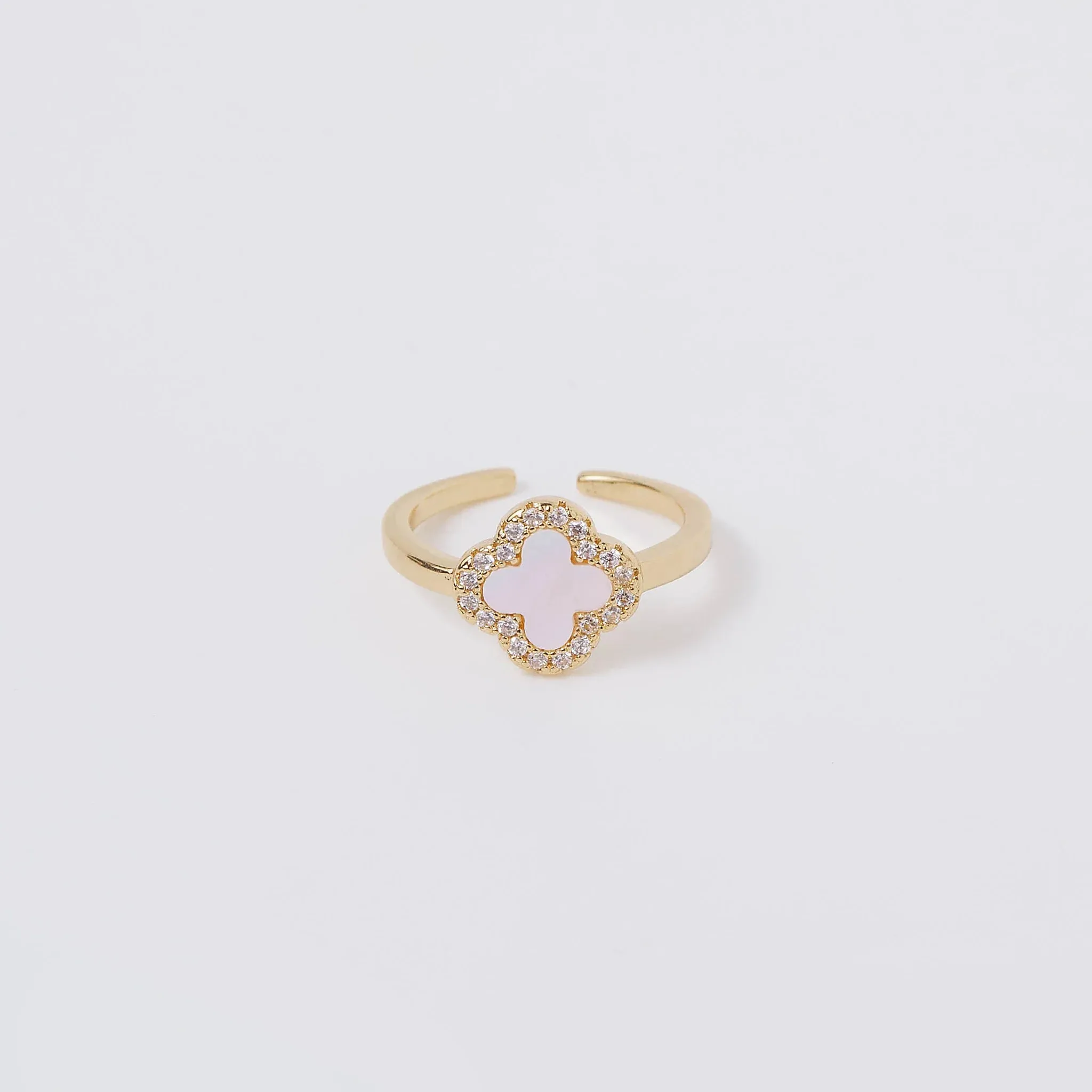 Mother of Pearl Quatrefoil Ring