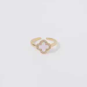 Mother of Pearl Quatrefoil Ring