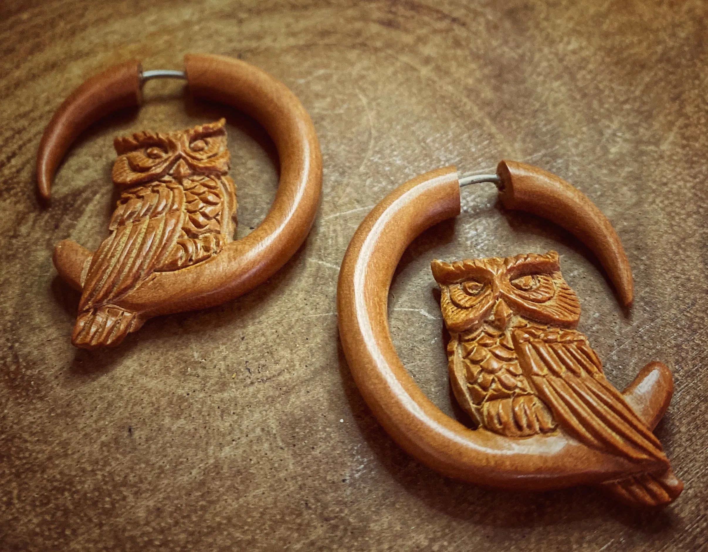Perched Owl- Faux gauges