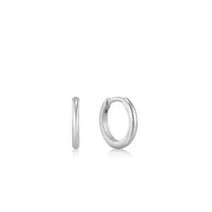 Silver Smooth Mini Hoop Earrings