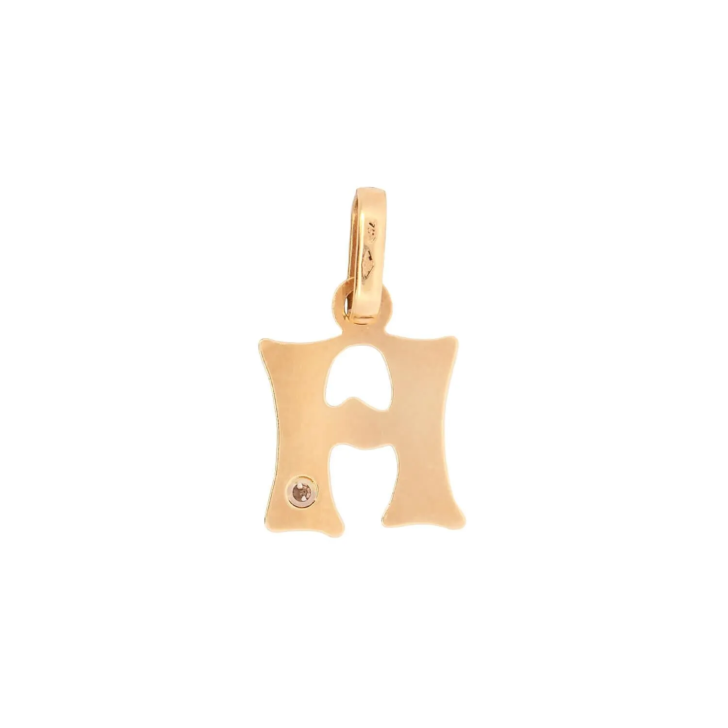 Vintage 18k Diamond "H" Charm